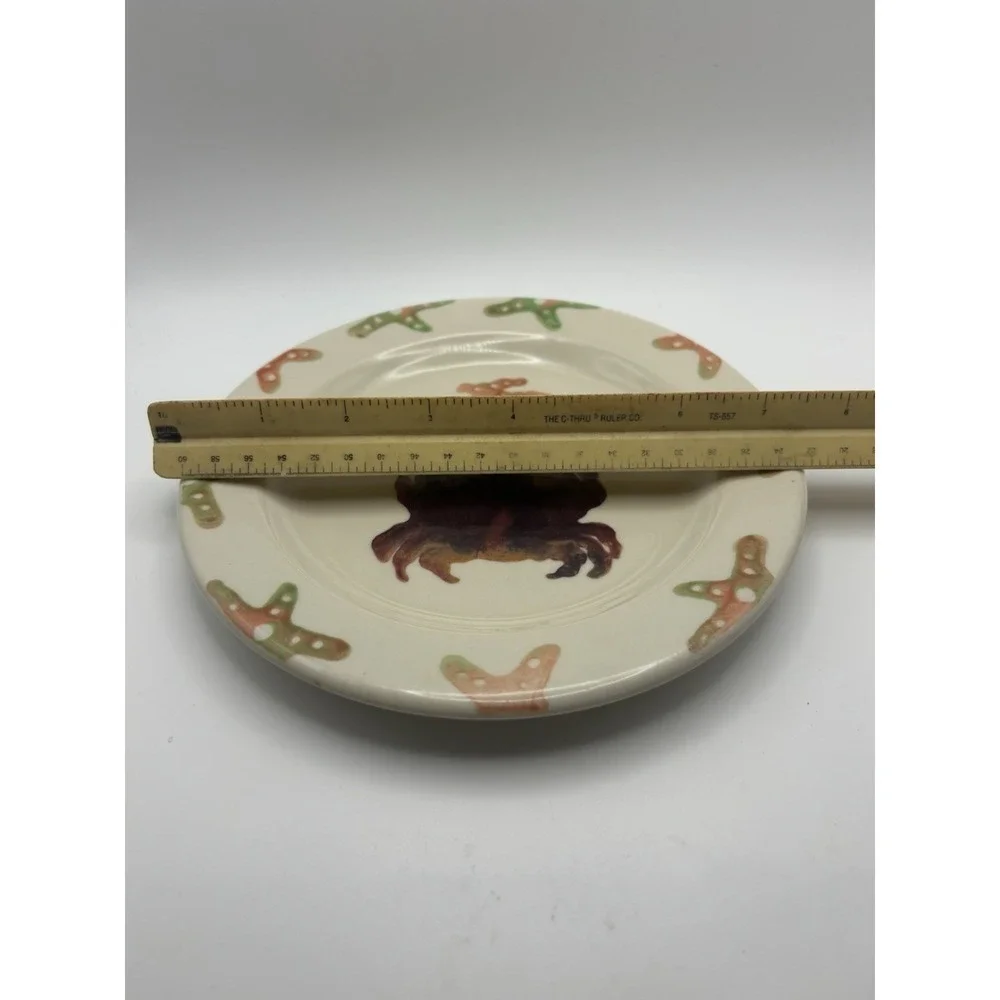 RARE Hartstone Coral Reef Salad Plate‎ Pottery Stoneware USA Crab Retired HTF